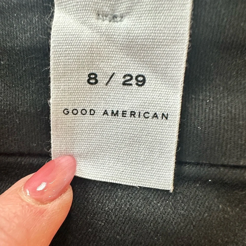 Good American Black Straight Good Legs Jeans Size 8 NWT 27.5”Inseam - Picture 10 of 11